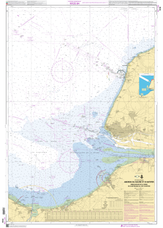 French chart - 7418 Abords du Havre et d'Antifer - Embouchure de la Seine - De Ouistreham au Cap d'Antifer